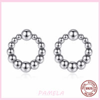 PAMELA 925 Sterling Silver Pandora Heart Haped Hoop Earrings Paw Dog Footprint Pink Bule Zircon Earrings For Women Jewelry