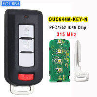 YOUBBA Keyless Go Smart Remote Key 2 1ปุ่ม315Mhz PCF7952 ID46สำหรับ Mitsubishi Lancer Outlander 2008-2016 OUC644M-KEY-N