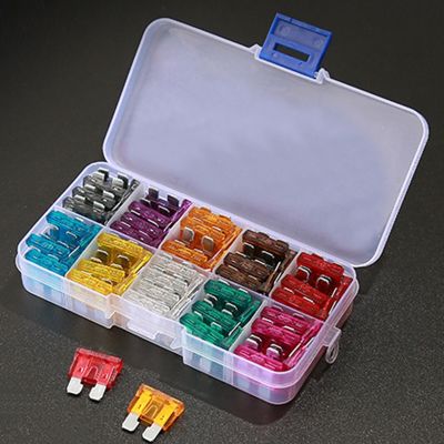 【YF】 100PCS 50PCS Car Fuses 2A 3A 5A 7.5A 10A 15A 20A 25A 30A 35A Amp with Box Clip Assortment Auto Blade Type Fuse Set Truck