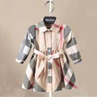 2022 Spring Girl Fashion Plaid Cotton Long Sleeve Princess Party Dresses Kids Clothing 1-6 Years European Style A-line Dress