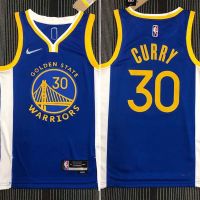 เสื้อคุณภาพสูง 【Feb】 2021-22 Nba Basketball Mens Jersey Golden State Warriors 30 Stephenˉcurry 75th Anniversary Silver Association Jerseys Blue