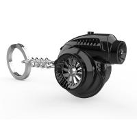 New Style Key Ring Turbine Look USB Electric Charging LED With Fan Sound Car Turbo Rechargeable Keychain Key Pendant