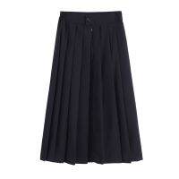 【มีไซส์ใหญ่】Plus Size Womens A-line Pleated JK Skirts Solid Color College School Girl Spring Summer Knee Lnegth Skirts