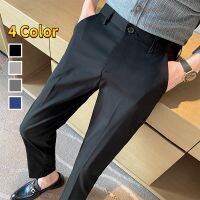 COD SDFGERTERT seluar slack lelaki Korean style slim fit Straight cut pants men Black Casual pants trousers