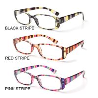 OSIER Uni Reading Glasses Portable Retro Frame Presbyopic Eyewear Vision Care Fashion Magnifier Print Stripe Diopter EyeglassesMulticolor