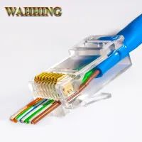 【User-friendly】 ขั้วต่อ Rj45 Cat5 Cat5e ตัวเชื่อมต่อเครือข่ายหุ้มฉนวนปลั๊ก Rj45โมดูลาร์มี HY1538