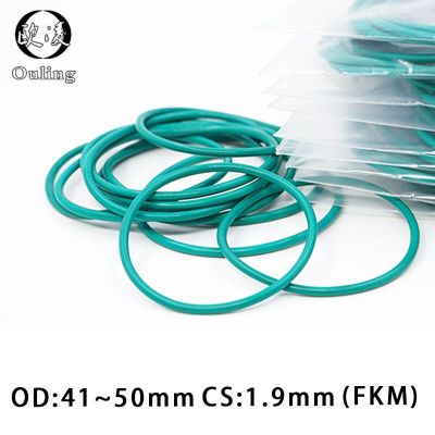 5PCS/lot Rubber Ring Green FKM O ring Seal 1.9mm Thickness OD41/42/43/45/46/47/48/49/50mm Rubber ORing Seal Oil Gasket Washer Gas Stove Parts Accessor
