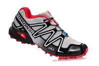 Original SalomonˉIII รองเท้าวิ่งกลางแจ้ง,รองเท้ากีฬา3คนความเร็ว40-46สีเทาอ่อนสีแดง