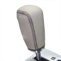 หนังสีดำ HAND-stitched เกียร์รถเกียร์ SHIFT KNOB สำหรับ Volvo XC60 2009-2012 อัตโนมัติ-glsunjugdd