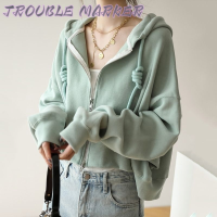 TroubleMaker เสื้อฮู้ด เสื้อแขนยาวอบอุ่น หลวมและสบาย ๆ สไตล์ขี้เกียจย้อนยุคอเมริกัน 2023NEW WWY2390QMK 37Z230912