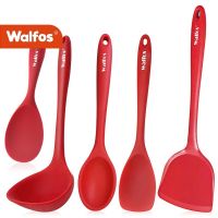 WALFOS Silicone Cake Butter Spatula Spoon Mixing Spoon Long-Handled Cooking Utensils