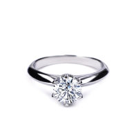 Tianyu อัญมณี Solitaire แหวนเพชรเงิน925ผู้หญิงรอบสีขาว0 .5ct 1ct2ct3ct H &amp; A ตัด Moissanite หิน6กรงเล็บแหวนแต่งงาน