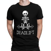 เสื้อยืดคอกลมแขนลำลองขาสั้น2023คุณภาพสูงเพาะกาย100% คลาสสิก Deadlift เสื้อคอกลมพิมพ์ลายแฟชั่น