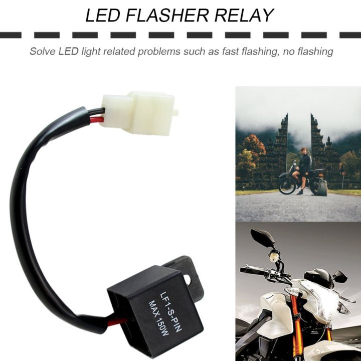 สินค้าขายดี12v-2-pin-motorcycle-electronic-led-flasher-relay-150w-led-turn-signal-bulbs