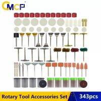 ▣ CMCP 343pcs Abrasive Rotary Tool Accessories KitSandpaper DiscWool Polishing WheelWire Brush WheelGrinding Head with Chuck