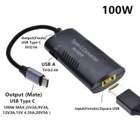 USB C เป็นปลายเล็กอะแดปเตอร์สี่เหลี่ยม100W แปลงที่ชาร์จเป็น Type C สำหรับ Lenovo Thinkpad เหมาะสำหรับ S8 Samsung/S9/หมายเหตุสายแปลง Sur