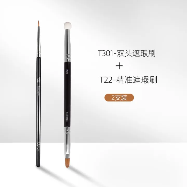 high-end-original-t301-double-headed-concealer-brush-with-the-same-type-of-sponge-round-head-tear-groove-dark-circles-eye-details-flat-head-makeup-brush