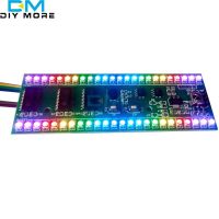 dc 5 v - 6 v mcu rgb ดิสเพลย์แบบ dual channel 24 led vu level meter แสดงสถานะสําหรับเครื่องขยายเสียง