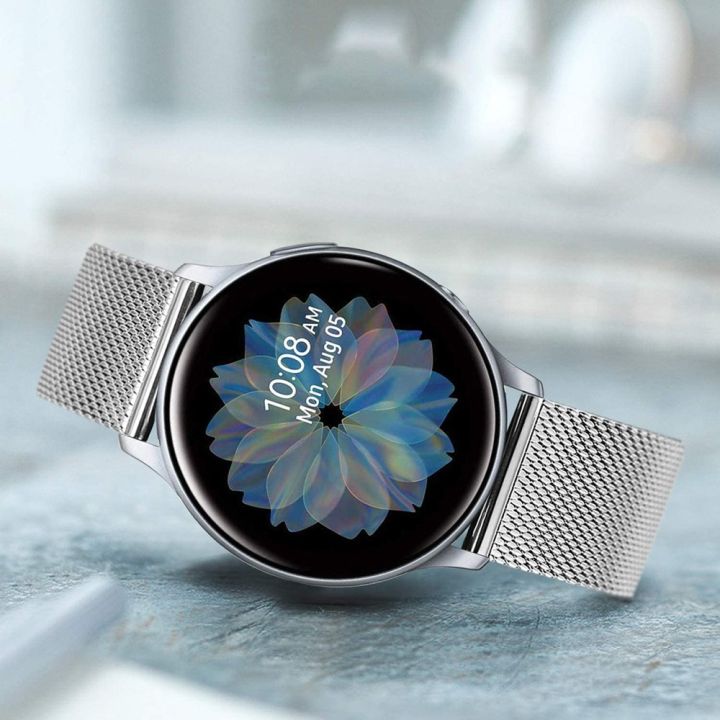 สายนาฬิกาสแตนเลสสตีลแบบปลดออกได้เร็ว-สายนาฬิกาข้อมือมิลาเนสตาข่าย20มม-สำหรับ-samsung-galaxy-watch4คลาสสิก42มม-46มม-เข็มกลัดกดคู่พร้อมเครื่องมือเปลี่ยนนาฬิกา