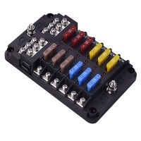 【cw】WUPP Car Independent Positive and Negative Fuse Belt LED Indicator 1 into 12 Outlet Fuse Holder Screw Wiring ！