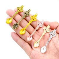 6pcs 6 color alloy Spoon Charm For Necklace Key Chain Pendant DIY Jewelry Crafts Making Accessories J463 61*16mm DIY accessories and others