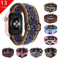 ❈❖✵ 45 มม. 41 มม. ยืดหยุ่นปรับสายรัดไนลอนสำหรับ Apple Watch 7 SE Band 38 40 42 44 มม. สำหรับ Iwatch 6 5 4 นาฬิกาข้อมือผู้หญิงผู้ชาย