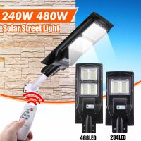 Waterproof Solar Street Light with Pole Garden Wall Lights Outdoor Lighting Remote Control PIR Motion Sensor Lamps 480W 240W LED