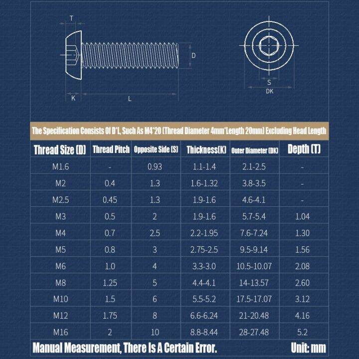 10pcs-round-head-hexagon-hex-socket-screw-4mm-60mm-length-allen-button-head-screw-bolt-m3-m4-m5-316-stainless-steel-nails-screws-fasteners