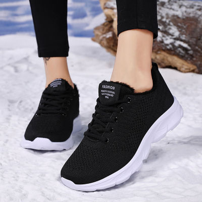 SZHYDZ รองเท้าผ้าฝ้ายรองเท้ากีฬาหรูหราผู้หญิง,ความอบอุ่นฤดูหนาว,รองเท้าผู้หญิงขนาดใหญ่,รองเท้าวิ่งนักเรียนสีดำ,รองเท้าออกกำลังกายลำลอง