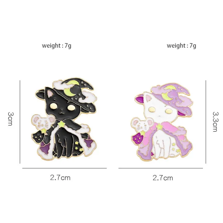 moon-magic-cat-witch-brooch-wizard-insignia-pin-cartoon-kitty-animal-jewelry-metal-badge-clothing-accessories-enamel-pins