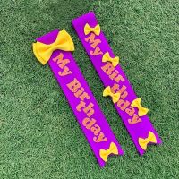 Fashion Birthday Sash Anniversary Party Supply Happy Birthday Party Decoration for Children Kid Girl Festive Atmosphere Ornament Banners Streamers Con