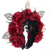 Hair Accessories Handmade Girls Queen Head Wreath Vintage Gothic Black Crown Headband Cosplay Halloween Party Masquerade