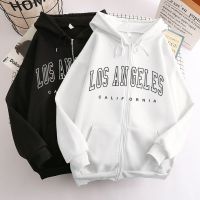 เสื้อแจ็กเก็ตกันหนาวลําลอง มีฮู้ด แต่งซิป พิมพ์ลาย KPOP Los Angeles California ทรงหลวม สําหรับผู้ชาย และผู้หญิง 2022