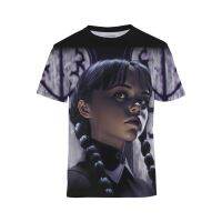 Wednesday Character Print Kids Girl T-shirt 4-13 Years Old / Graphic Printed Tees