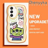 Chenyyka เคสสำหรับ Samsung S22บวก S22 Ultra5G เคสคนต่างด้าวที่น่ารักสีสันสดใสน่ารักขอบครีมคลื่น เคสมือถือกันกระแทกแบบใสนุ่มใสลายกล้องถ่ายรูปที่เรียบฝาครอบป้องกันซิลิโคน