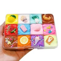 【CW】 12 Color Clay Fluffy Puff Dish Cotton Putty Mud Anti Stress Kids Relieving for Adult Children