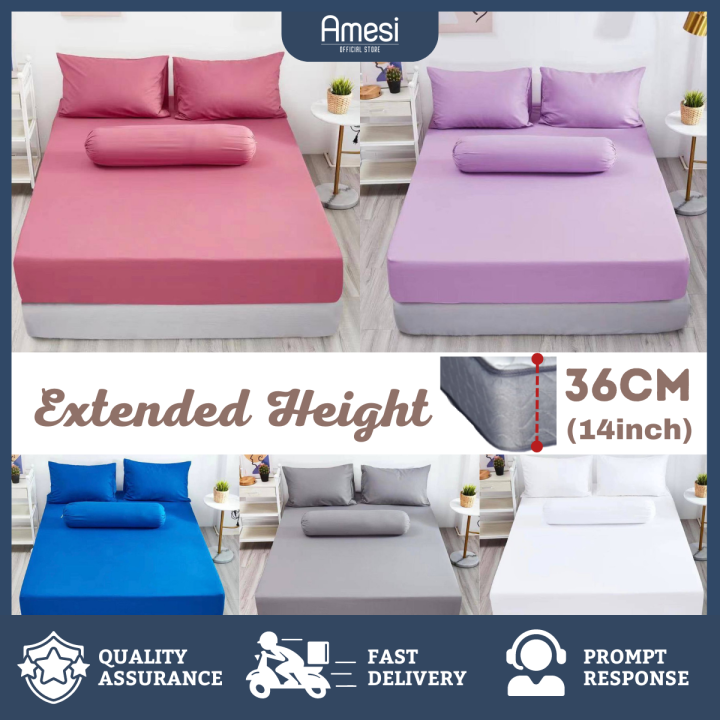 13 Plain Colors Series Premium Fitted Bedsheet Cadar Tilam Getah 