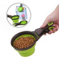 Portable Pet Bowl Silicone Folding Dog Measuring Spoon Cup Water Bowl Collapsible Food Feeder Container with Sealed Bag Clip