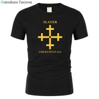 2018 New Slayer T Shirt Metal Band Men T-shirt Short Sleeve Cotton Muisc God Hates Us All T Shirts Men Tops Tee T156