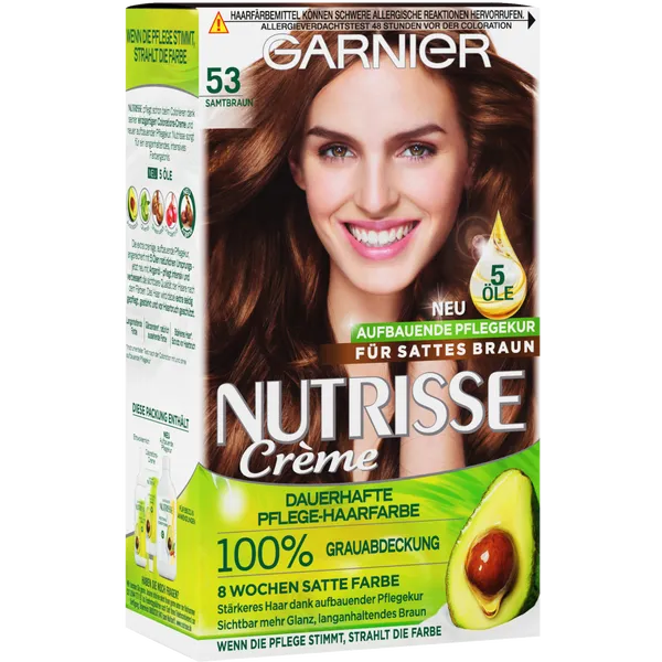 Với thuốc nhuộm tóc Garnier Nutrisse, bạn không cần phải lo lắng về việc tóc bị hư tổn hay mất đi sức sống sau khi sử dụng. Hãy xem hình ảnh liên quan đến sản phẩm để khám phá cách mà tóc của bạn sẽ trông mượt mà và bóng khỏe hơn!