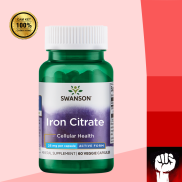 Swanson Premium Iron Citrate Active Form 60 viên 25mg Bổ máu Chính Hãng