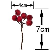 ；‘。、’ (10Pcs/Bag) 4X7cm Christmas Berry Flower Bundle Crystal Berry Imitation Fruit Xmas Tree Decoration Wedding Decoration Wreath DIY