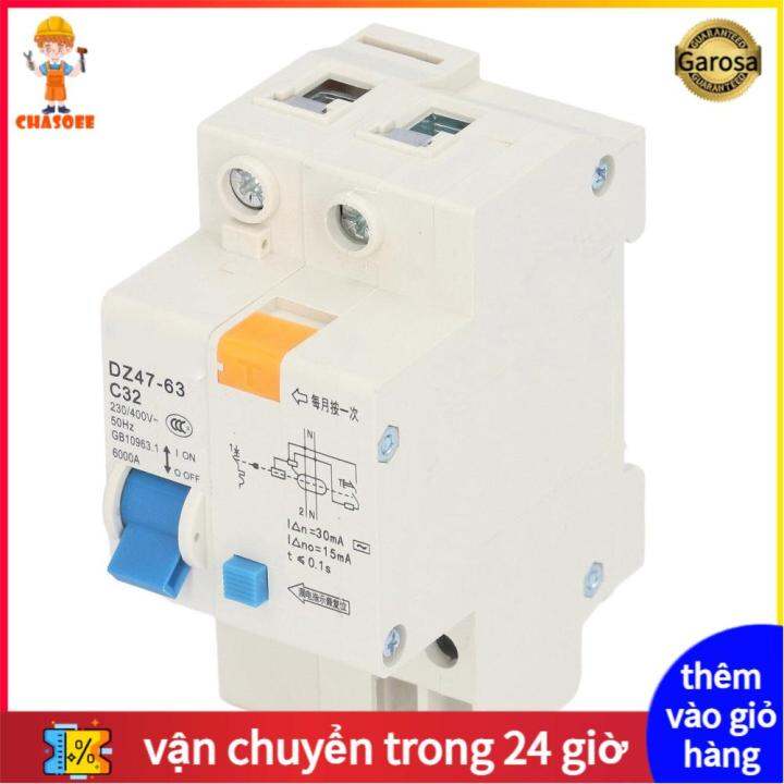 Small Circuit Breaker Ground Fault Interrupter 30mA 230V 400V 1P+N 32A DZ4763 C32 Lazada.vn