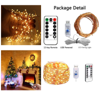 HOME MI LED String Light 2M/5M/10M USB LED String ไฟ Fairy รีโมทคอนโทรลทองแดงลวด Garland โคมไฟกันน้ำสำหรับตกแต่งคริสต์มาสสีทองแดงลวด String สีเหลือง/สีขาว