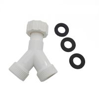 White Plastic 3/4-inch Dishwasher Drain Hose Adapter 3 Ways Connector Y Shape Splitter Connector for Washing Machine