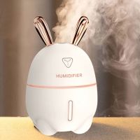 Air Humidifier Cute Rabbit USB Aroma Essential Oil Diffuser Colorful Night Light Car Office Air Purifier Mist Maker 300ML