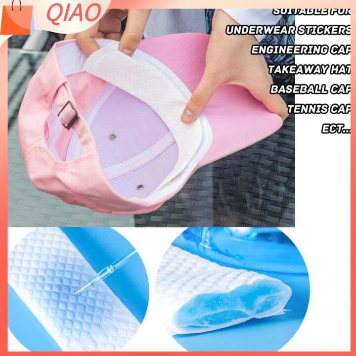 qiao-10pcs-ระงับกลิ่นกาย-เหงื่อ-แผ่นซับเหงื่อ-ล่องหน-แผ่นรองซับคอ-หมวกป้องกันเหงื่อแผ่น-แบบใช้แล้วทิ้ง-สติ๊กเกอร์ดูดซับเหงื่อ