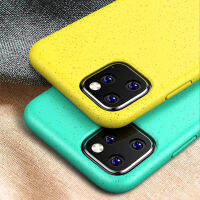 Phone Case For 12 11 Pro Max X R S 6 6s 7 8 Plus Eco-friendly Wheat Straw Silicone Candy Colors