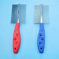 Dual Sided Pet Combs For Removes Tangles Knots Loose Fur Dirt Cat Dogs Cleaning Brush For Short Long Hair Stainless Steel Teeth