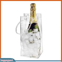 ♂✤ (happaypart) PVC Anti-leakage Transparent Refrigerated Champagne Red Wine Bottle Ice Tote Bag